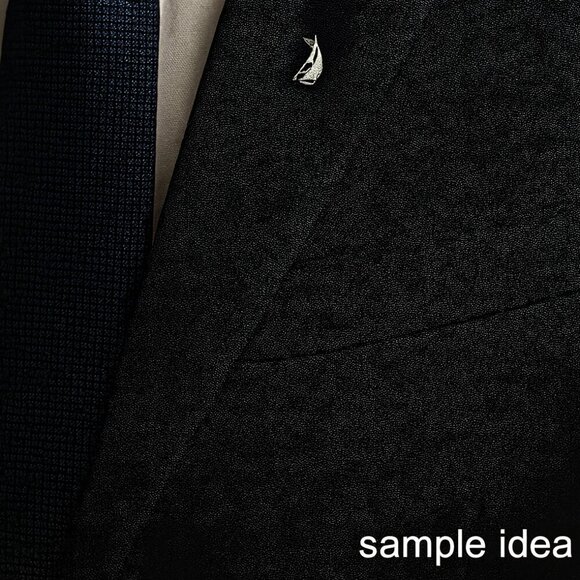 Vintage Swarovski Crystal Sailboat Pin Tie Tack Nautical Brooch - Picture 11 of 11